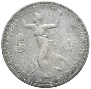 Austria-Hungary, 5 crowns, 1908.