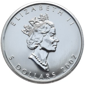 Kanada, 5 Dolarów, Liść, 2002r.