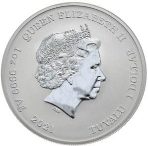 Tuvalu, $1, 2021, J.W.