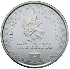 Tokelau, $2, 2022, Komodo varanus