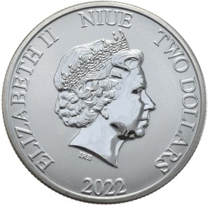 Niue, $2, 2022, AquaMan