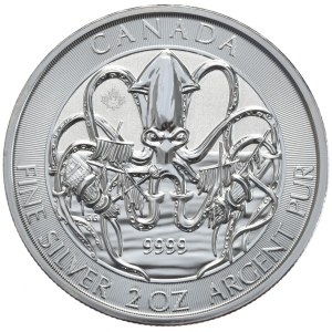 Kanada, 10 Dolarów, 2020r., Kraken, 2oz.