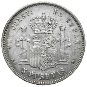 Hiszpania, 5 Peset, 1885r.