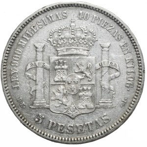 Hiszpania, 5 Peset, 1876r.