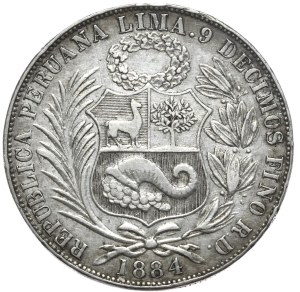Peru, 1 Sol, 1884, Rarity