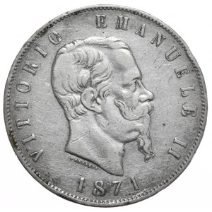 Włochy, 5 lirów, 1871r., M