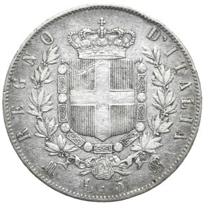 Italy, 5 lira, 1871, M