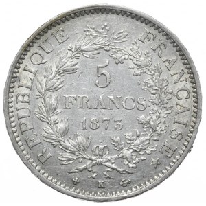 Francja, 5 Franków, 1873r., K, Bordeaux, Herkules