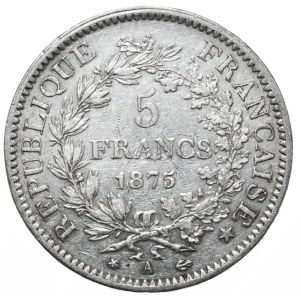 Francja, 5 Franków, 1875r., Herkules