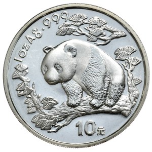 China, Panda, 1997, 1oz., AG 999, small date