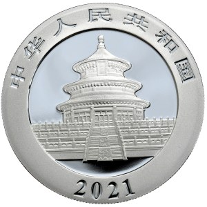 Chiny, Panda, 2021r., 30g, Ag 999