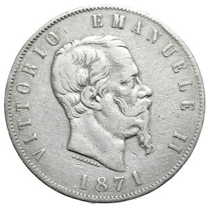 Włochy, 5 lirów, 1871r., M
