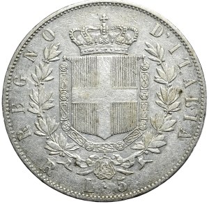 Italy, 5 lira, 1878, R, Rome, last vintage