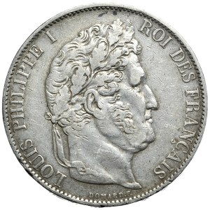 Francja, 5 Franków, 1844r., W, Lille