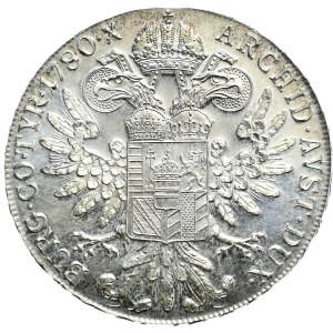 Austria, Maria Teresa, talar 1780r., nowe bicie, proof