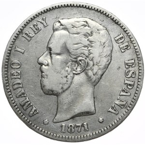 Hiszpania, 5 Peset, 1871r.