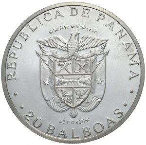 Panama, 20 Balboas, 1973, 3.85oz.