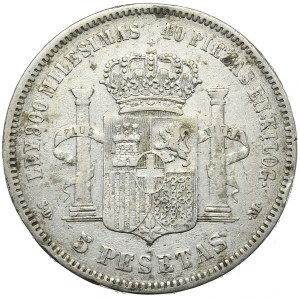 Spain, 5 Pesetas, 1871.