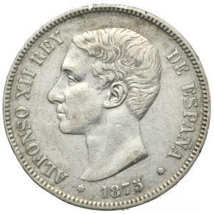 Spain, 5 Pesetas, 1875.