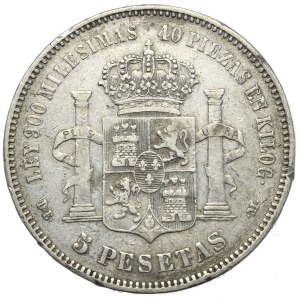Spagna, 5 Pesetas, 1875.