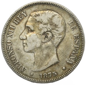 Spain, 5 Pesetas, 1875.