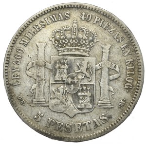 Hiszpania, 5 Peset, 1875r.