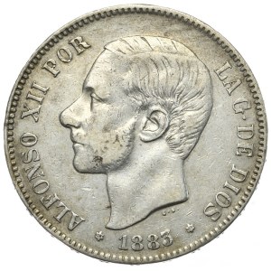 Hiszpania, 5 Peset, 1883r.