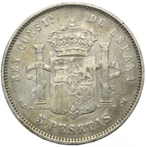 Hiszpania, 5 Peset, 1885r.