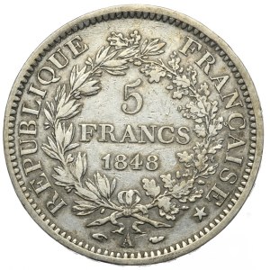 France, 5 Francs, 1848, Hercules, first vintage