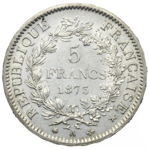 France, 5 francs, 1873, A, Hercules