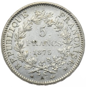 Francja, 5 franków, 1873r., A, Herkules