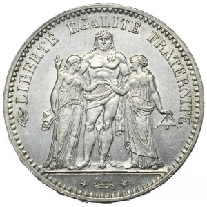 Francja, 5 franków, 1873r., A, Herkules