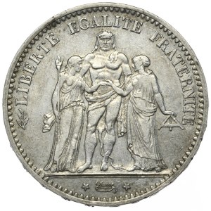France, 5 Francs, 1874, K, Bordeaux, Hercules