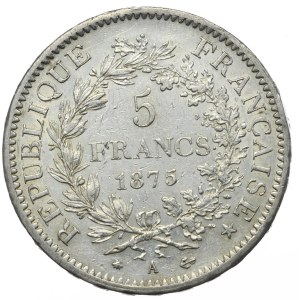 Francja, 5 Franków, 1875r., Herkules