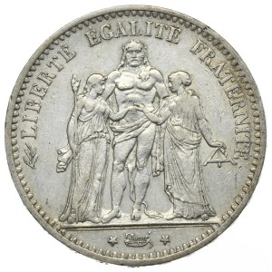 Francja, 5 Franków, 1875r., K, Bordeaux, Herkules