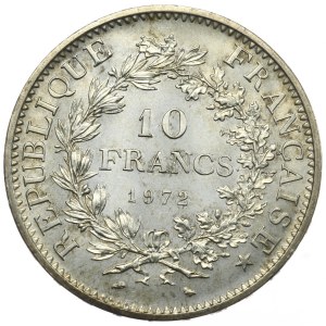 Francja, 10 franków, 1972r., Herkules, rzadszy rocznik