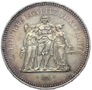France, 50 francs, 1977, Hercules, dark patina like ruthenium