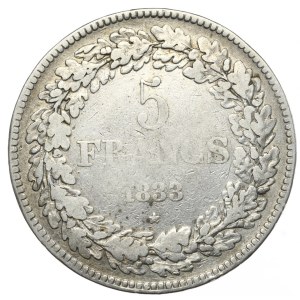 Belgium, 5 Francs, 1833, rare, early vintage