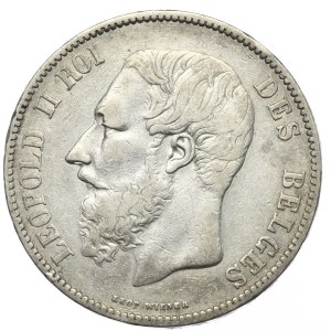 Belgia, 5 franków, 1867r.
