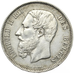Belgia, 5 franków, 1869r.