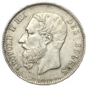 Belgium, 5 Francs, 1872.