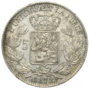 Belgium, 5 Francs, 1872.