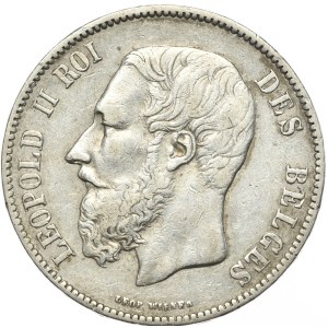 Belgia, 5 Franków, 1872r.