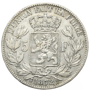 Belgia, 5 Franków, 1872r.
