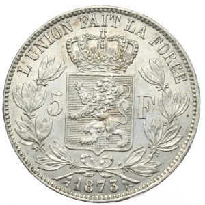 Belgia, 5 Franków, 1873r.