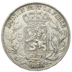 Belgia, 5 Franków, 1873r.
