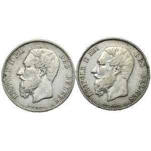 Belgium, 2x5 Francs, 1873.
