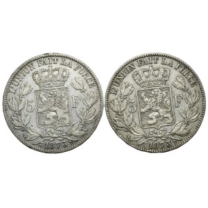 Belgium, 2x5 Francs, 1873.