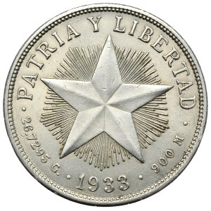Cuba, 1 Peso, 1933.