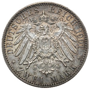 Niemcy, Prusy, 2 marki 1901 A, Berlin, 300 lat Królestwa Prus